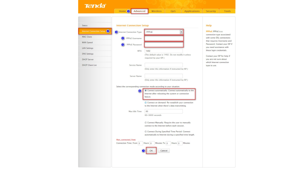 Tenda — налаштування PPPoE